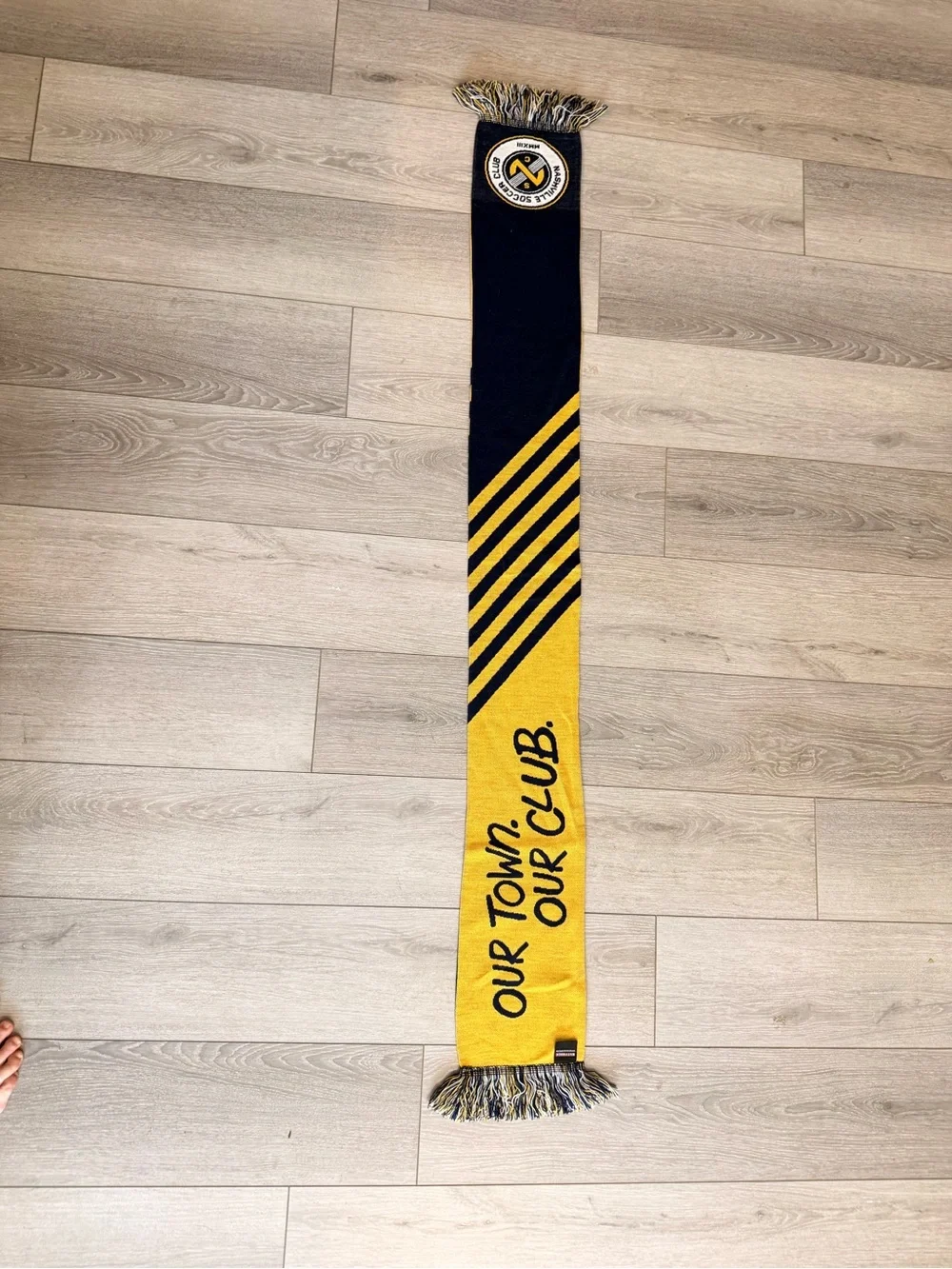 Nashville Soccer Club Ruffneck “Our Town Our Club” Scarf Navy Gold